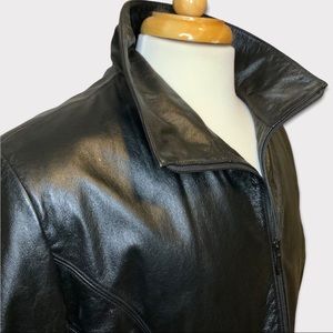 Wilson Leather Maxima Black European Moto Jacket Black Size XL